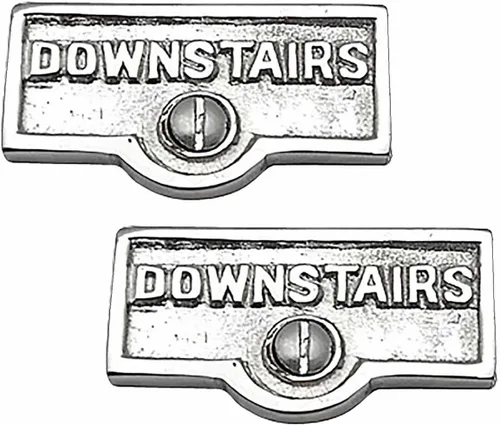 Miniatura 6 de Placa de interruptor de suministro para renovadores, placa de pared con acabado de latón "Downstairs
