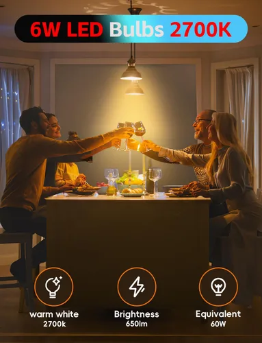 Miniatura 2 de Bombillas Edison Jensense LED E26 de 6W equivalente a 60 vatios, bombillas LED vintage CRI90+ ST19, bombillas de luz clara regulables, 2700K blanco