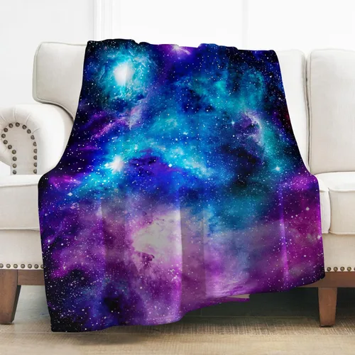 Levens Manta espacial de galaxia espacial, regalos para niños y adultos, manta espacial de 60 x 50 pulgadas, impresión de ciencia ficción, regalos