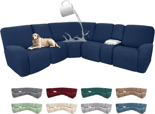 Miniatura 23 de Fundas de sofá reclinable seccional 100% impermeables para sofá reclinable en forma de L, funda de sofá modular de esquina en forma de L, fundas