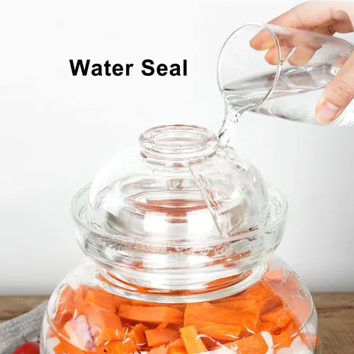 Miniatura 2 de Tarro de vidrio con tapa para pepinillos, tarro de fermentación de 1,5 L para pepinillos, kimchi, chucrut, kombuch, verduras, paocai, espesante