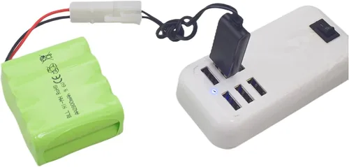 Miniatura 3 de AA 9.6V 2800mah RC Battery Pack con Tamiya plug con cable de carga USB para tanques de juguete Departamento de Ingeniería de cama plana