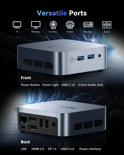 Miniatura 6 de ACEMAGIC Mini PC 11 Pro, procesador N95 de hasta 3.6 GHz, 8GB DDR4 256GB SSD, 4K Dual Display WiFi BT VESA Micro PC pequeña para negocios y hogar