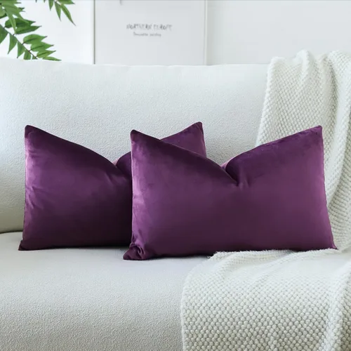 Miniatura 45 de OTOSTAR Fundas de almohada decorativas de terciopelo suave, funda de cojín cuadrada sólida, fundas de almohada para decoración del hogar, fundas