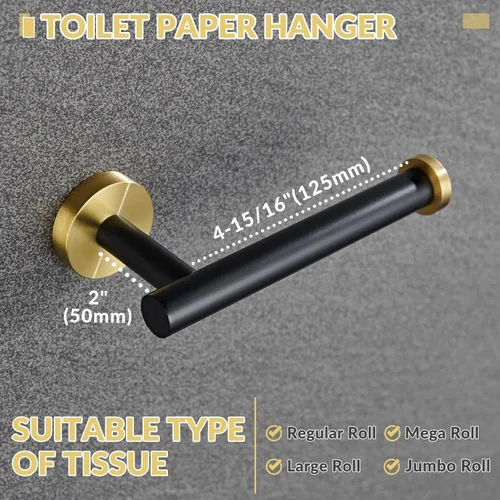 Miniatura 2 de Portarrollos para papel higiénico, APLusee colgador de acero inoxidable de medio abierto redondo, almacenamiento de pared para baño o cocina