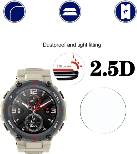 Miniatura 3 de Protector de pantalla de cristal templado para Amazfit T-Rex/Amazfit T-Rex Pro, antiarañazos, antirreflejos, antihuellas, 4 unidades, compatible