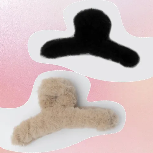 Miniatura 6 de 2 pinzas peludas para el cabello de felpa para cabello grueso y delgado, pinzas grandes antideslizantes de pelo sintético para mujeres