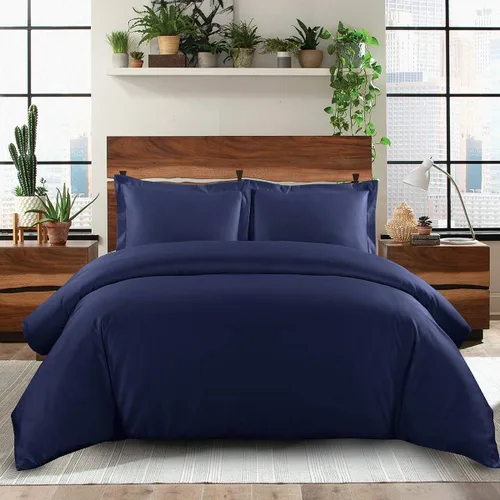 Miniatura 10 de Royal Hotel Bedding Funda de edredón de 500 hilos, 100% algodón, cierre de botón, suave y fresco, juego de funda de edredón de 2 piezas, tamaño Negro