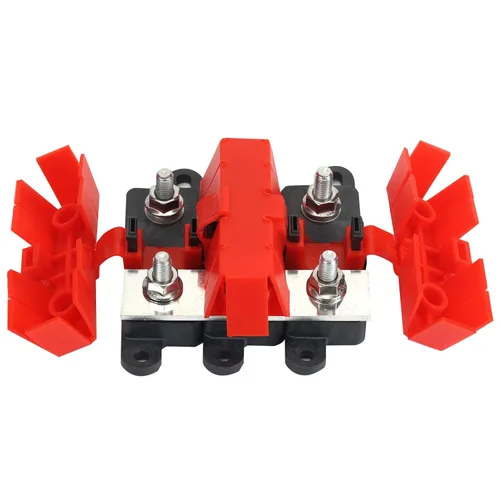 Miniatura 8 de GLOSO Portafusible Mega atornillado con cubierta negra (fusible no incluido) Perno M8 Clasificación de 500 amperios