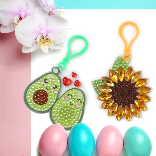 Miniatura 5 de Happy makers Big Gem Diamond Art Painting Arts Crafts Llaveros Suncatchers Kits para regalos, kit de pintura de mosaico por números