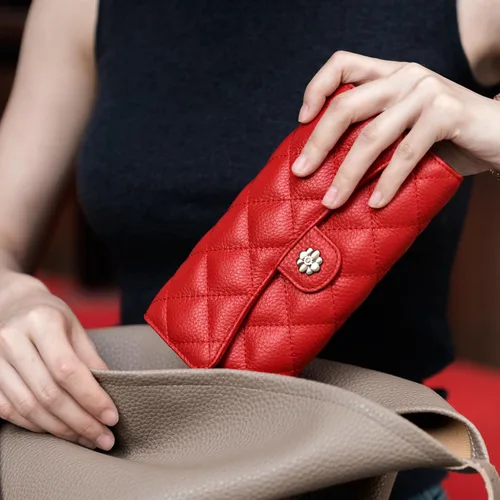 Miniatura 8 de XINNSTAR Cartera para mujer con bloqueo RFID de gran capacidad, cartera larga para mujer con bolsillo de muñeca, con ventana para tarjeta