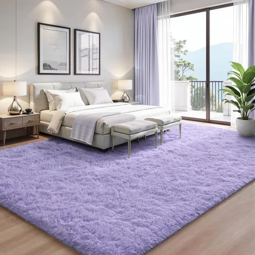 Miniatura 120 de EVOIONOS - Alfombra redonda gris para dormitorio, 5x5 pies; alfombras circulares suaves y esponjosas para sala de estar, alfombras de felpa peludas