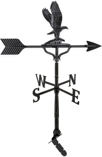 Montague Metal Products Veleta de 32 pulgadas con adorno de águila negra satinada