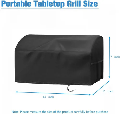 Miniatura 2 de Cubierta de Parrilla para Parrilla Hibachi, Cubierta de Parrilla de Mesa Pequeña Impermeable para Exteriores de Servicio Pesado, Cubierta
