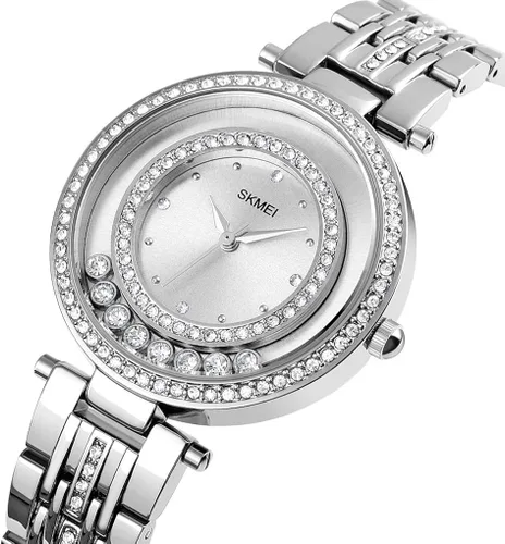 Miniatura 2 de SKMEI Lady Watches for Women Female Bling Dress Fashion Luxury Diamond Business Casual Analog Quartz Waterproof Stainless Steel Wristwatches Gifts