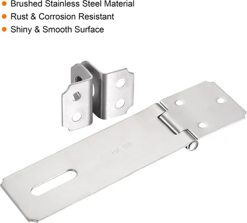 Miniatura 4 de MECCANIXITY Cerradura de acero inoxidable de 5 pulgadas de grosor para puerta, cierre de candado pesado con tornillos para puerta de armario