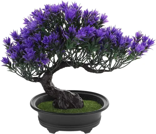 Miniatura 10 de Hemoton Árbol bonsái artificial, árbol de pino artificial, decoración de fiesta de Navidad, bonsái, decoración del hogar, plantas falsas para pared