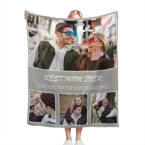 Miniatura 29 de Manta personalizada con texto fotográfico, manta de imagen personalizada para bebé, madre, padre, adultos, amigos, amantes, regalo personalizado