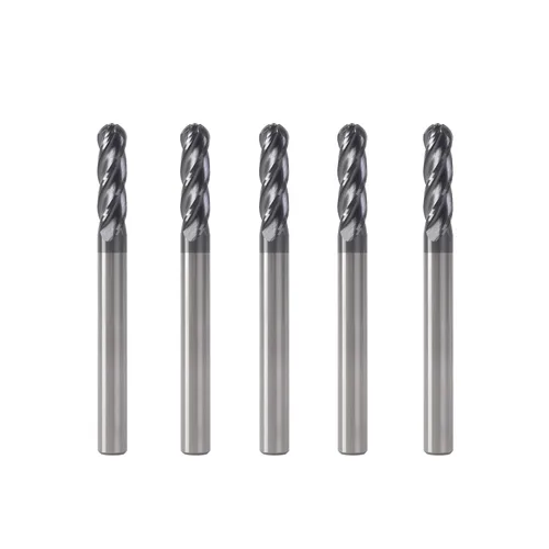 Miniatura 17 de Fresa de punta de bola ISB, diámetro de 1/16", diámetro de vástago de 1/8", brocas de carburo de grano micro de 4 canales para fresadora CNC