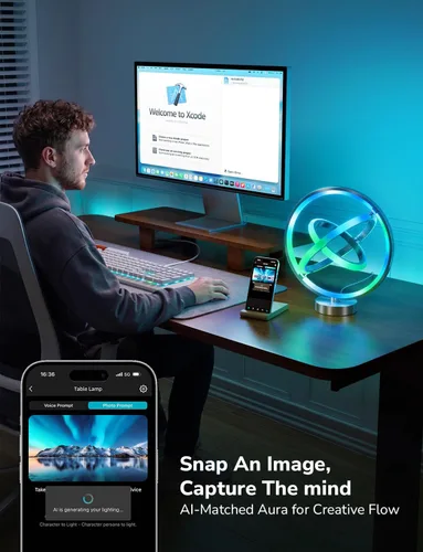Miniatura 4 de Lepro TB1 Lámpara de mesa inteligente AI, luz de escritorio RGB+IC que cambia de color habilitada para Alexa y Google Home, sincronización