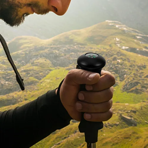 Miniatura 4 de SUPVOX Brújula de mango de bola de bastón de trekking: reemplazo de la brújula de palanca de senderismo para bastones de madera, montañismo
