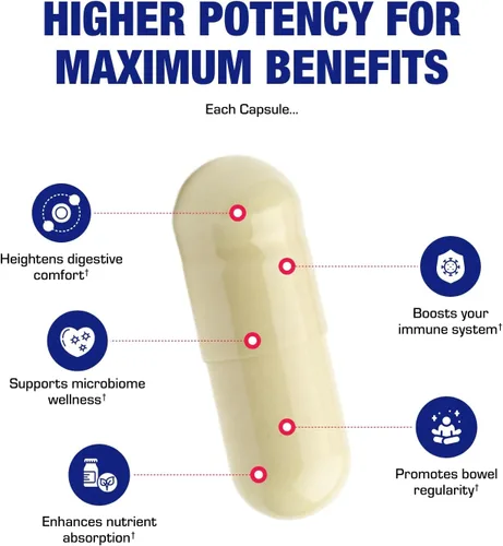 Miniatura 5 de Probióticos digestivos avanzados para mujeres y hombres – Cuadbiótico 4 en 1 para mujeres y hombres con Lactobacillus y Bifidobacterium Probióticos