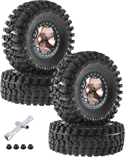 2.2 Pulgadas Beadlock Wheel Rim & Wheel Tires para SCX10 Capra/AMG 6x6/TRX4/Red cat Gen8 Red cat Everest Gen7 Pro RC Scale Crawler Truck, Neumáticos