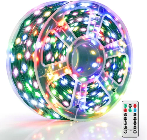 Miniatura 13 de Mlambert - Luces de Navidad de 1050 LED, 344 pies, luces de hadas impermeables para exteriores con control remoto, 8 modos, iluminación
