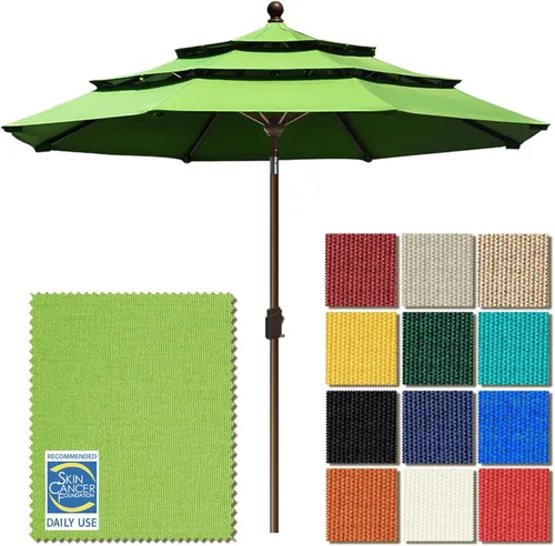 Miniatura 42 de EliteShade USA Sombrilla de Mercado de 10 Años Sin Decoloración de 9 Pies 3 Niveles Sombrilla de Patio Sombrilla de Mesa para Exteriores con Beige