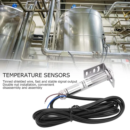 Miniatura 8 de Sensor de temperatura no infrarrojo, sonda de temperatura industrial de acero inoxidable con salida 4-20mA para monitoreo de maquinaria Rango