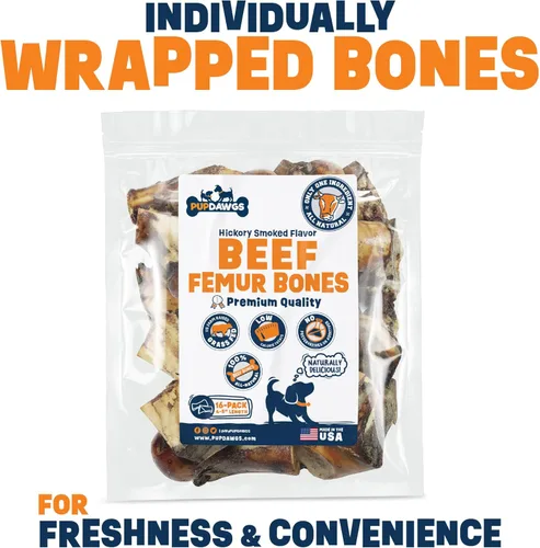 Miniatura 3 de Huesos de perro de un solo ingrediente, fabricados en Estados Unidos, huesos de fémur de carne de res, huesos naturales para masticadores agresivos