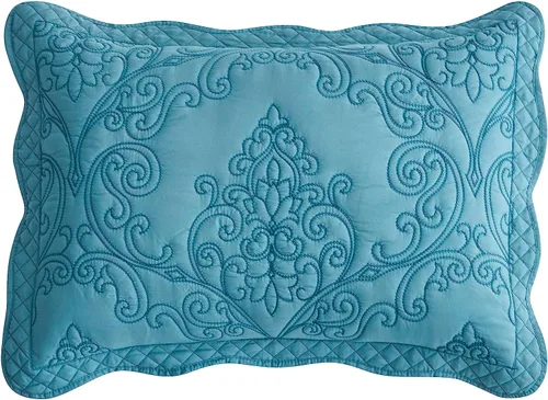 Miniatura 46 de CHIXIN Juego de colcha extragrande tamaño King – Funda de cama ligera – Hermosas costuras – Colcha reversible de 5 piezas – Patrón de paisley