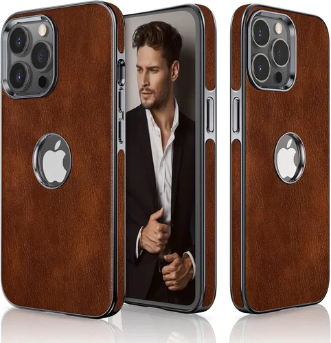 Miniatura 10 de LOHASIC Compatible con iPhone 14 Pro Max, funda delgada de cuero galvanizado dorado, antiarañazos, suave cubierta trasera protectora para hombre