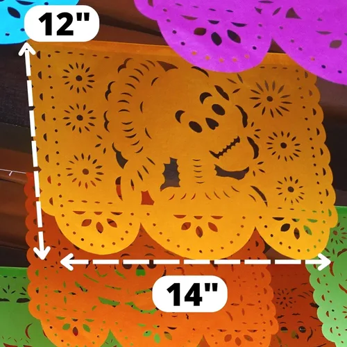 Miniatura 4 de Cartel de papel picado Dia de Los Muertos, guirnaldas de papel de seda del Día de los Muertos, decoraciones de fiesta mexicana, paquete de 5 83