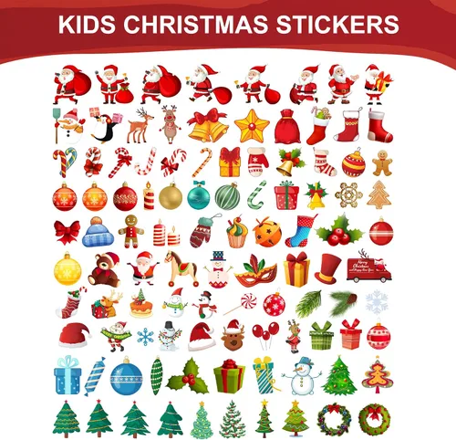 Miniatura 5 de 500 etiquetas adhesivas de regalo de Navidad, etiquetas autoadhesivas de nombre de Navidad, etiquetas de Navidad para regalos, lindas calcomanías