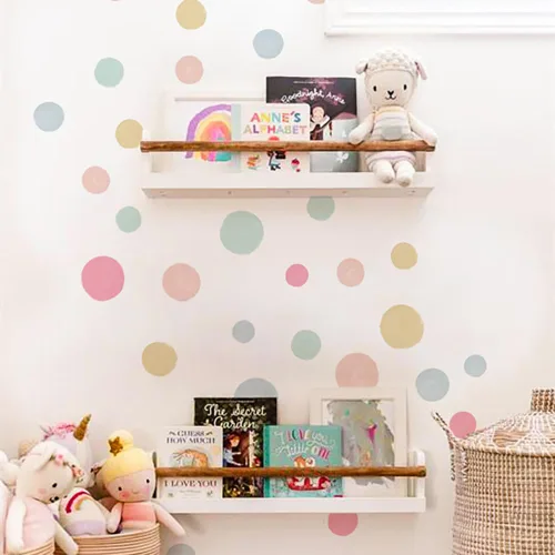 Miniatura 13 de Calcomanías de pared de lunares coloridos, pegatinas de pared de puntos de acuarela para niños, bebés, niñas, adolescentes y habitación de guardería