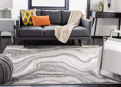 Miniatura 19 de SAFAVIEH Craft Collection - Alfombra decorativa, 2'3" x 4', azul y gris, diseño abstracto moderno, no desprende pelusa y de fácil cuidado, ideal