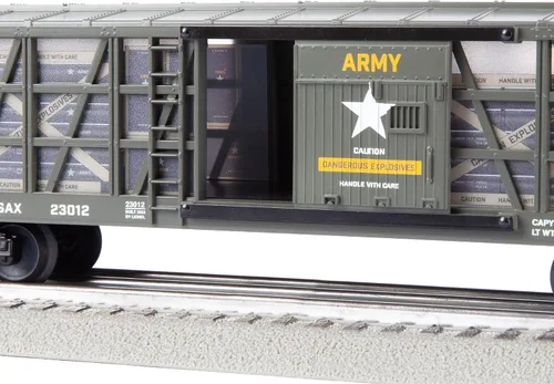 Miniatura 3 de Lionel Army Freight Electric O Gauge Bluetooth 5.0 Set de Tren Eléctrico con Control Remoto