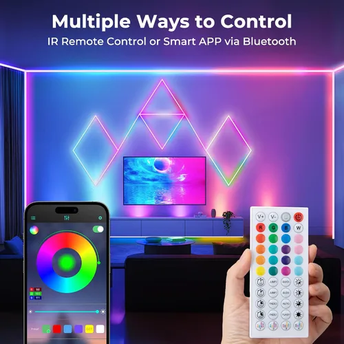 Miniatura 2 de Luces de cuerda de neón LED de 50 pies, control de luces de cuerda LED flexibles con aplicación/control remoto, IP67 para exteriores RGB que cambian