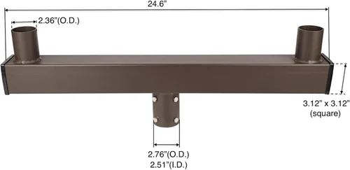 Miniatura 2 de Bullhorn de perfil bajo con 2 espigas, tenón de bocina para 2 3/8 pulgadas Slip Fitter LED Shoebox luz de estacionamiento, iluminación