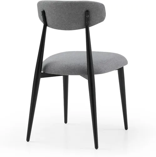 Miniatura 7 de Juego de 2 sillas de comedor, sillas de comedor modernas de mediados de siglo, sillas de cocina y comedor, respaldo curvado con cojín grueso, silla