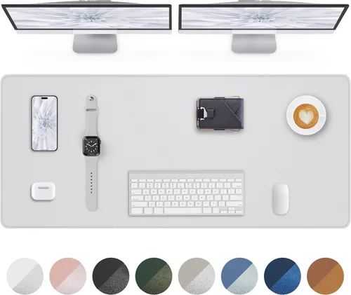 Miniatura 17 de Tapete protector para escritorio y mouse, antideslizante, de piel sintética, tapete impermeable de escritura para laptop, para oficina y hogar