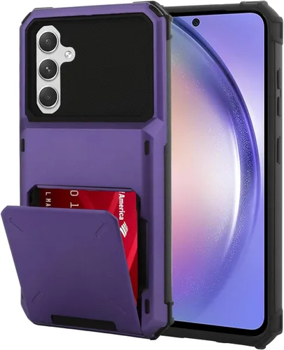 Miniatura 35 de Funda tipo cartera para Samsung Galaxy S22 Ultra con 4 ranuras para tarjetas de crédito a prueba de golpes, funda híbrida de protección reforzada