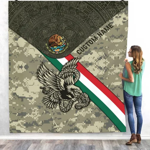 Miniatura 26 de Manta de México con nombre personalizado para hombres y mujeres, manta de bandera personalizable, regalo divertido, felpa mullida, suave microforro