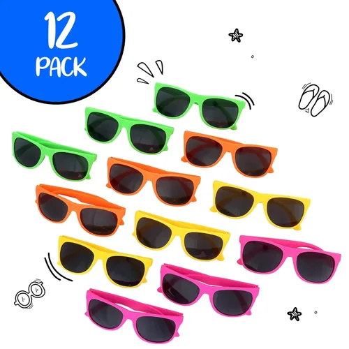 Miniatura 6 de Neliblu Gafas de sol para niños, regalos de fiesta a granel, estilo de los años 80, para playa y piscina, bolsas de recuerdo de fiesta, premios