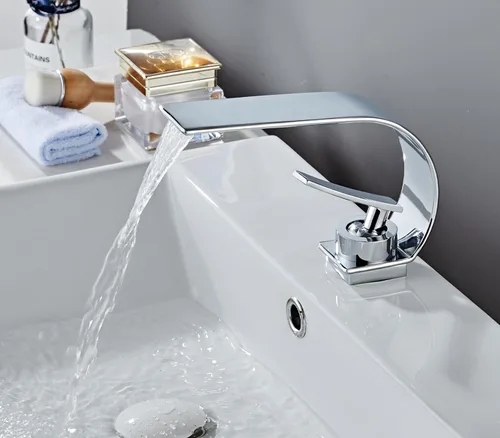 Miniatura 5 de becola Grifo de lavabo de baño cromado, grifo de baño moderno de arco bajo, grifo de lavabo de latón de un solo agujero, grifo táctil de lavabo