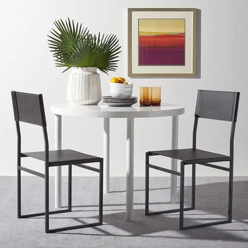 Miniatura 8 de SAFAVIEH Home Collection Layne Silla de comedor negra para sala de estar (totalmente montada)
