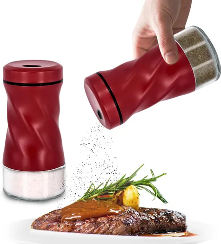 Miniatura 8 de Saleros y pimenteros azules, accesorios para mesa y mostrador, NEODACO salero de vidrio con tapas de acero inoxidable para el hogar, restaurantes
