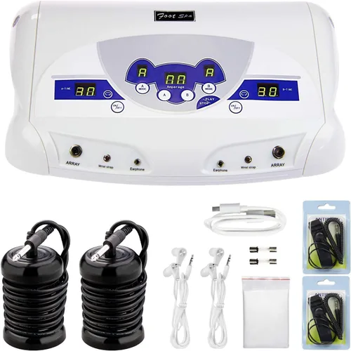 veicomtech Máquina de desintoxicación de baño de pies iónico, máquina de desintoxicación de pies para 2 usuarios, spa iónico de pies para el hogar y