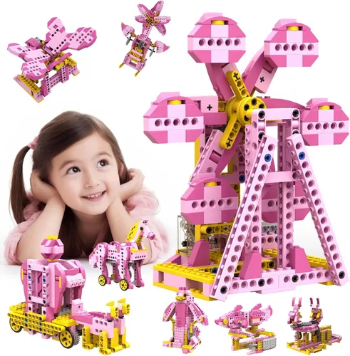 Miniatura 7 de Apitor Robot G STEM Kits para niñas de 6-7 años, juguetes de construcción eléctricos 8 en 1 para niños de 6-8 y 8-10 años, kit de ciencia